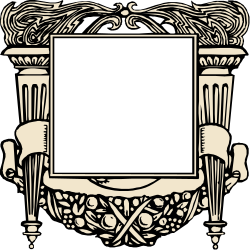Elegant Black and White Floral Frame Clipart for Creative Designs