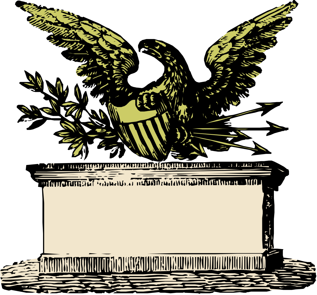 Eagle with Wings Clipart on Black Background - Stunning Borders & Design Elements