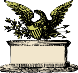 Eagle with Wings Clipart on Black Background - Stunning Borders & Design Elements