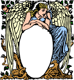 Angel with Wings and Halo Clipart for Borders and Backgrounds