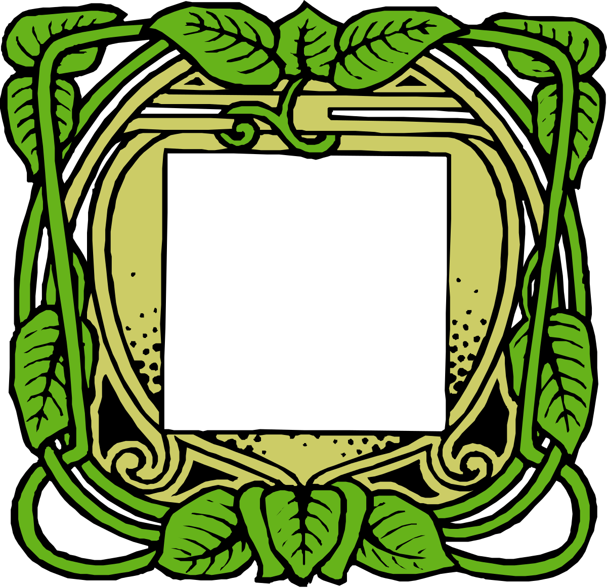 Green Frame Clipart: Elegant Borders for Creative Designs