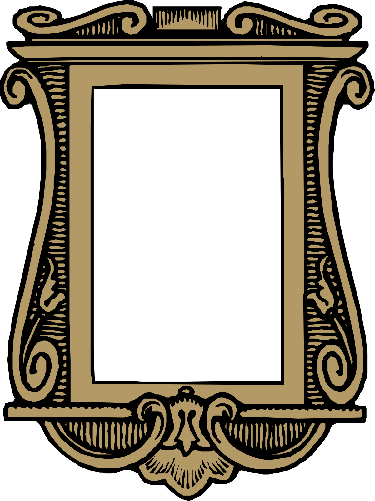 a gold frame with a white background clip art png transparent Gold Frame with White Background - Elegant Borders Clipart