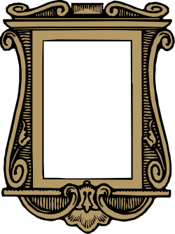 Gold Frame with White Background - Elegant Borders Clipart