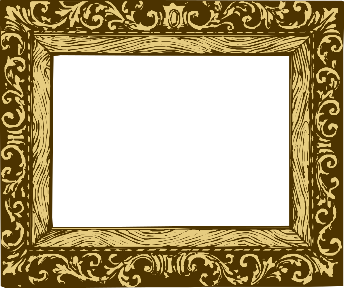 Elegant Brown and White Frame with Pattern Clipart for Borders
