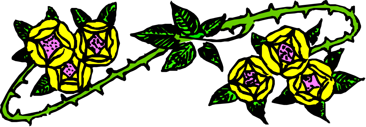 Borders Clipart: Yellow and Green Design on Black Background