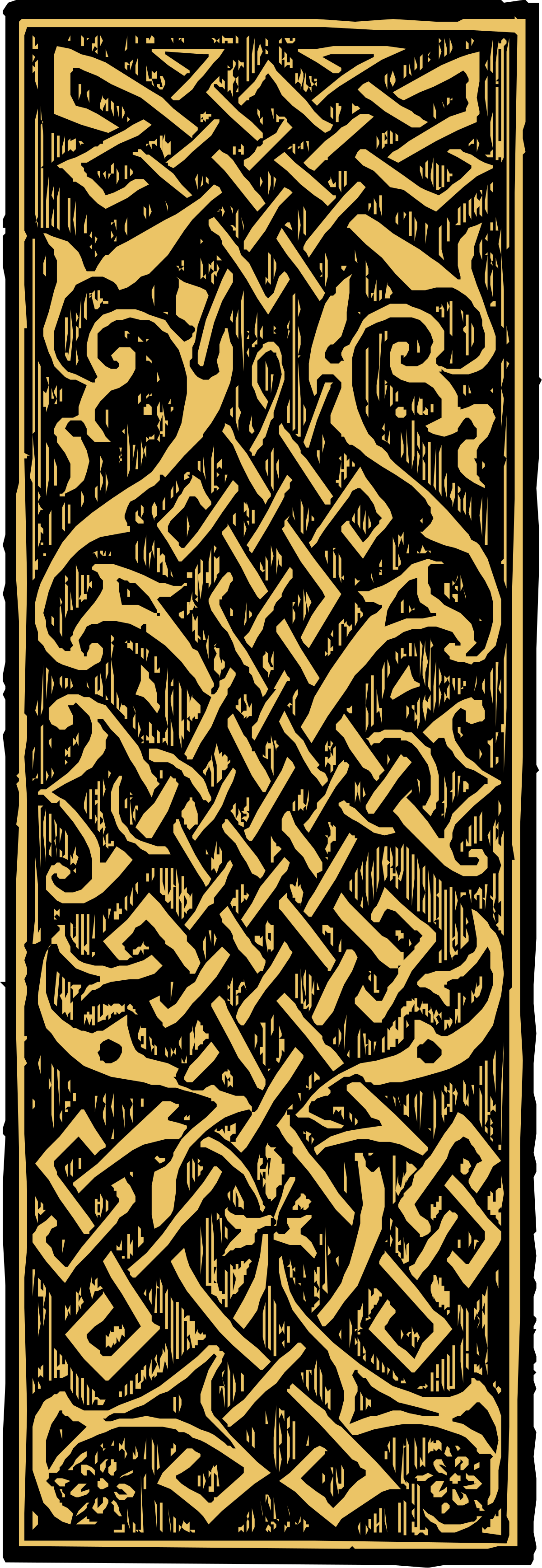 Black and Gold Square Pattern Clipart - Elegant Borders and Frames