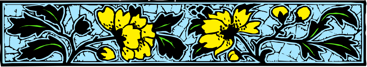 Vibrant Yellow Flower Clipart on Blue and Black Background