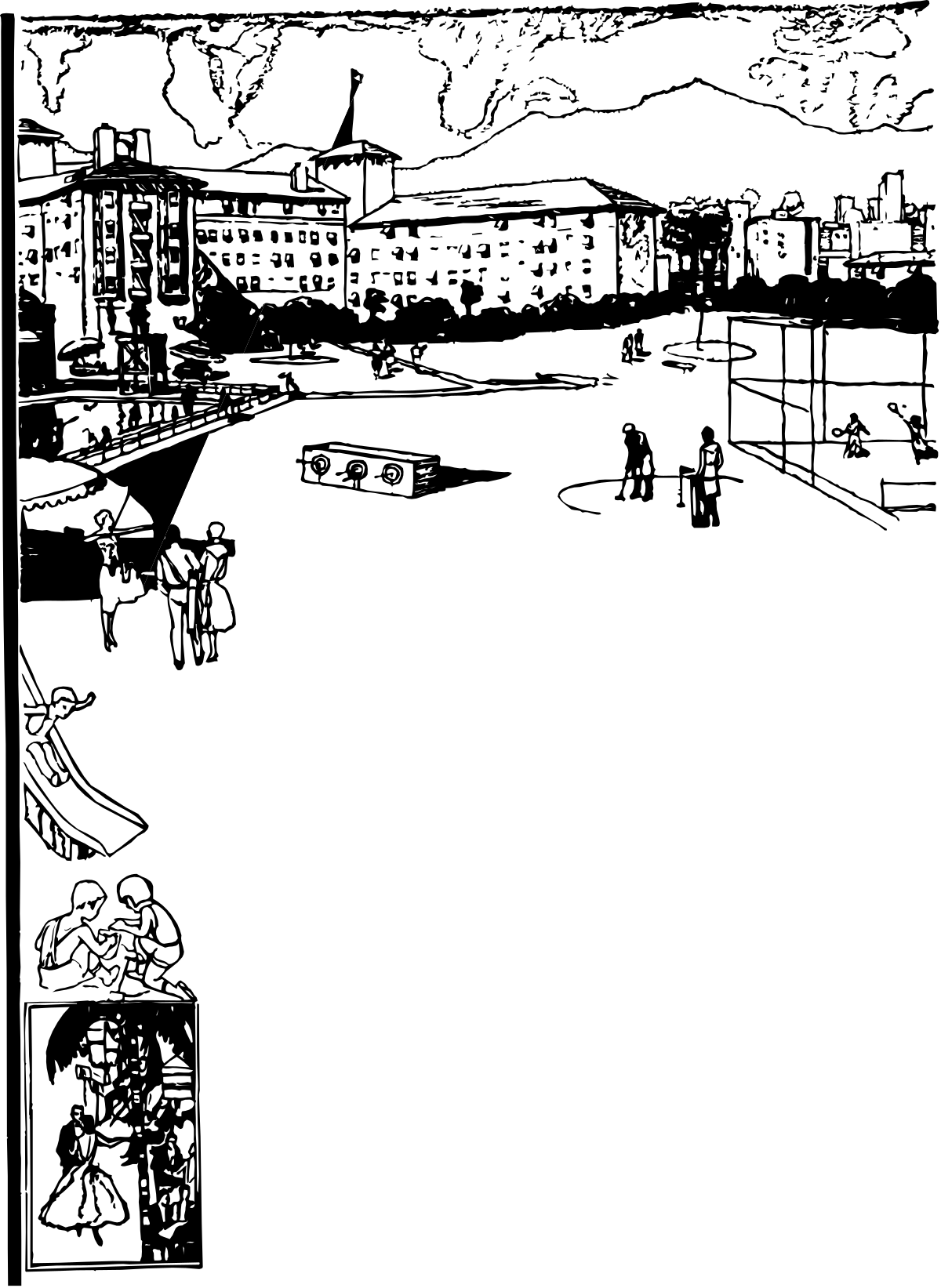 City Clipart - Stunning Black and White Borders for Creative Projects