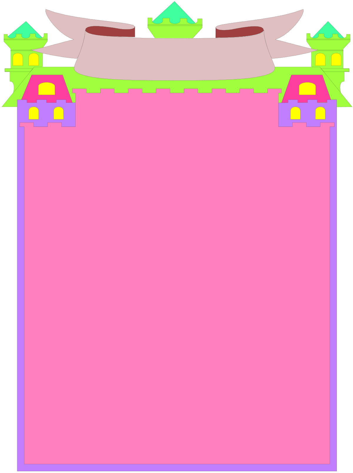a pink paper with a green border clip art png transparent Pink Paper with Green Border Clipart for Creative Designs