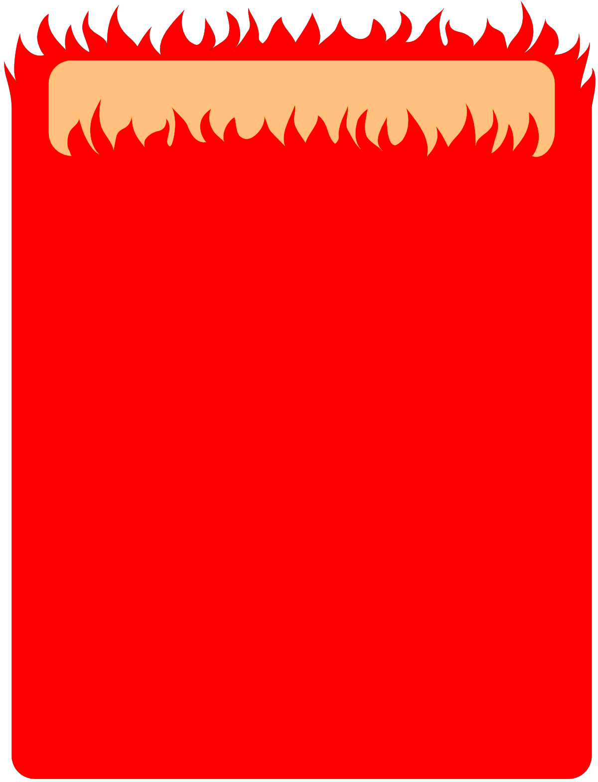 Red Fire Flame Clipart on Black Background - Stunning Borders Collection