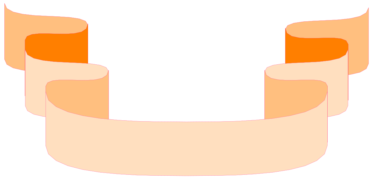 White and Orange Ribbon Borders on Black Background Clipart