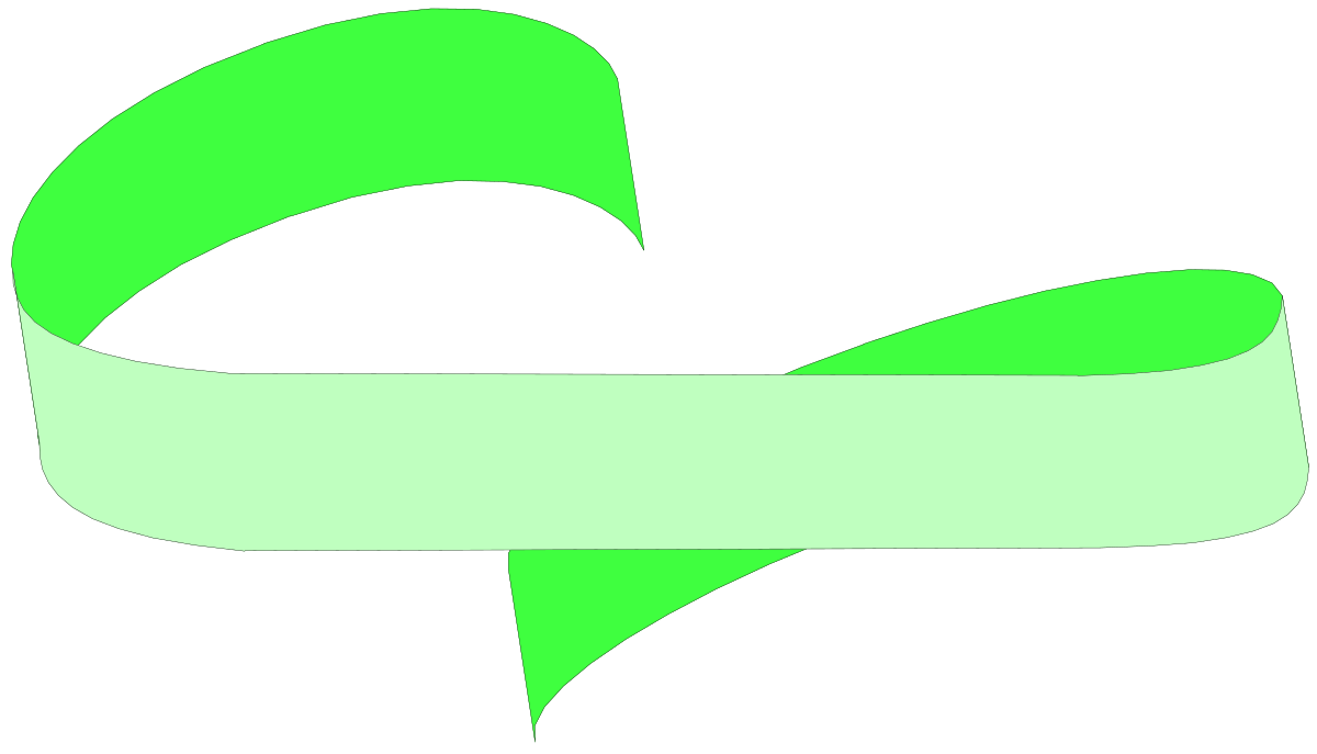 Elegant Green Ribbon with White Stripe Clipart - Perfect Borders for Your Design