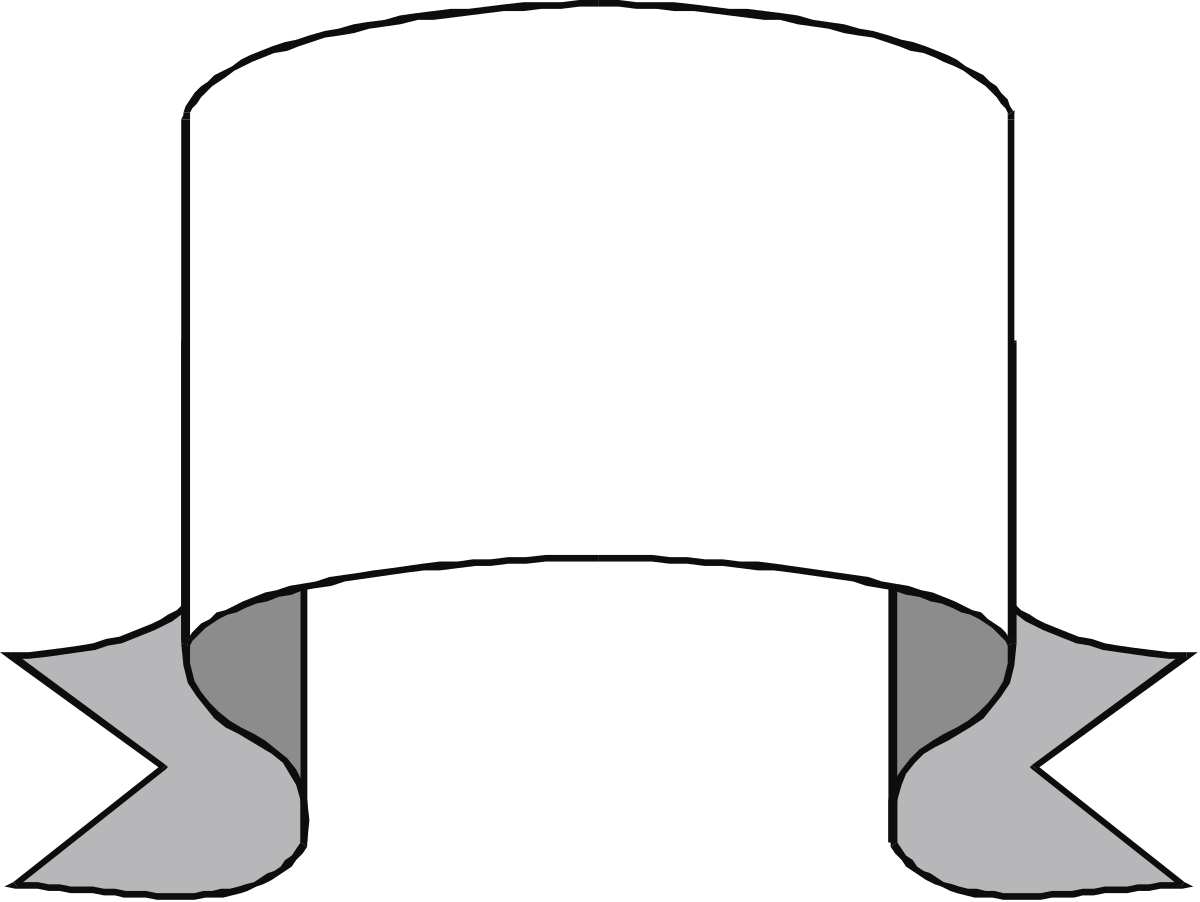 Elegant White Ribbon on Black Background Clipart for Creative Designs