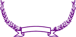 Laurel Border Clipart with Purple Ribbon - Elegant SVG Design