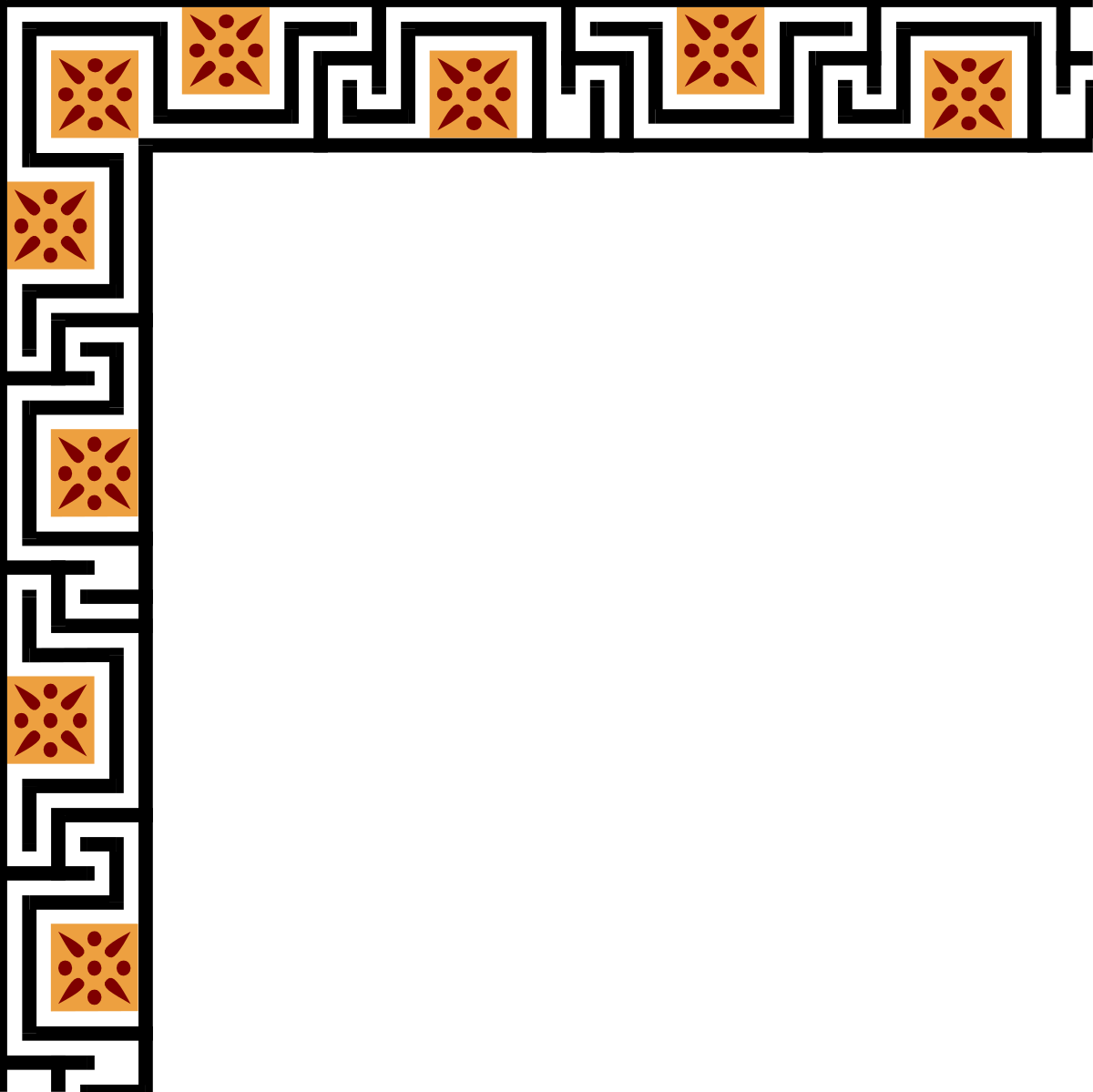 Borders and Corners Clipart: Square Design with Nested Squares