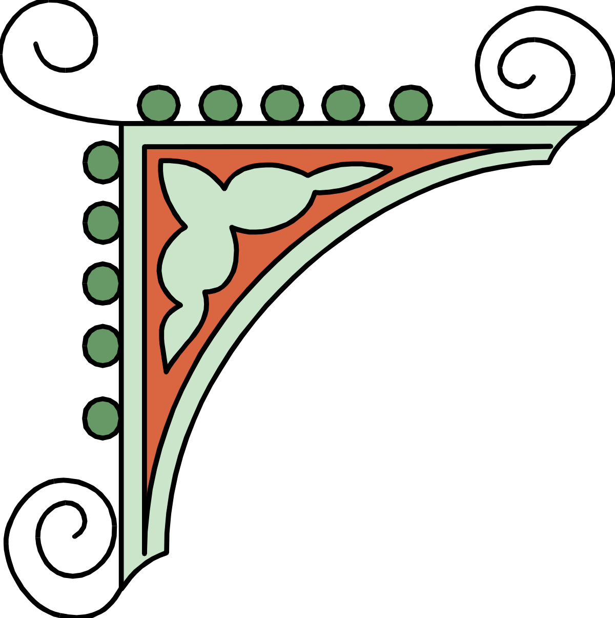 Green and Orange Bird Logo Clipart with Borders and Corners