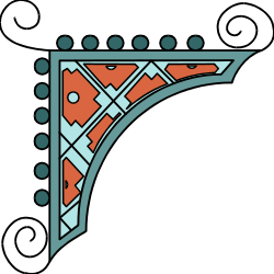 Geometric Black and Orange Borders and Corners Clipart
