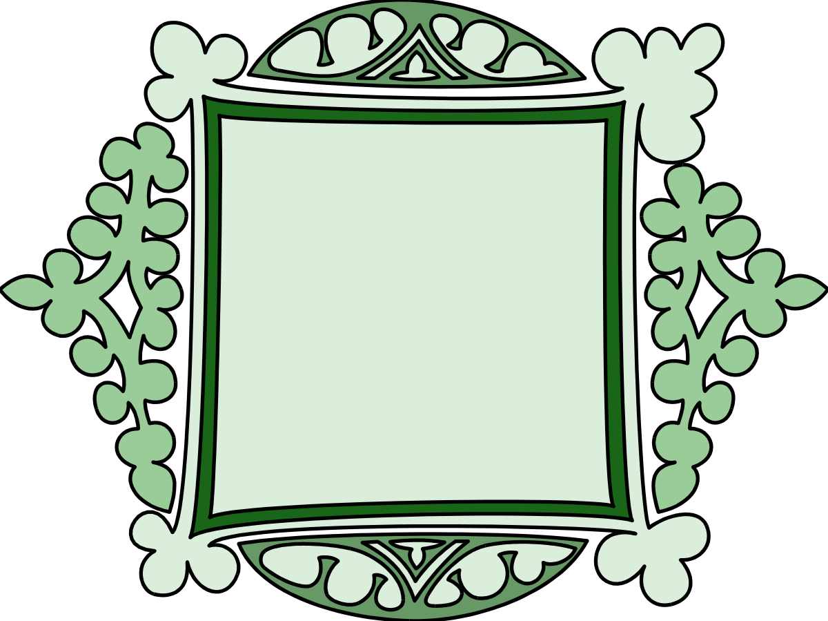 a green frame with shamrock leaves clip art png transparent Green Shamrock Leaves Frame Clipart - Perfect for St. Patrick's Day