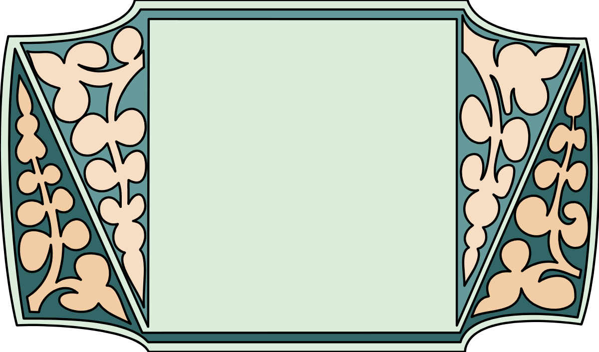 Floral Border Design Clipart: Green and Brown Accents on White Background