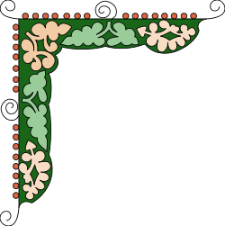 Flower Pattern Borders and Corners - Green and Red Clipart