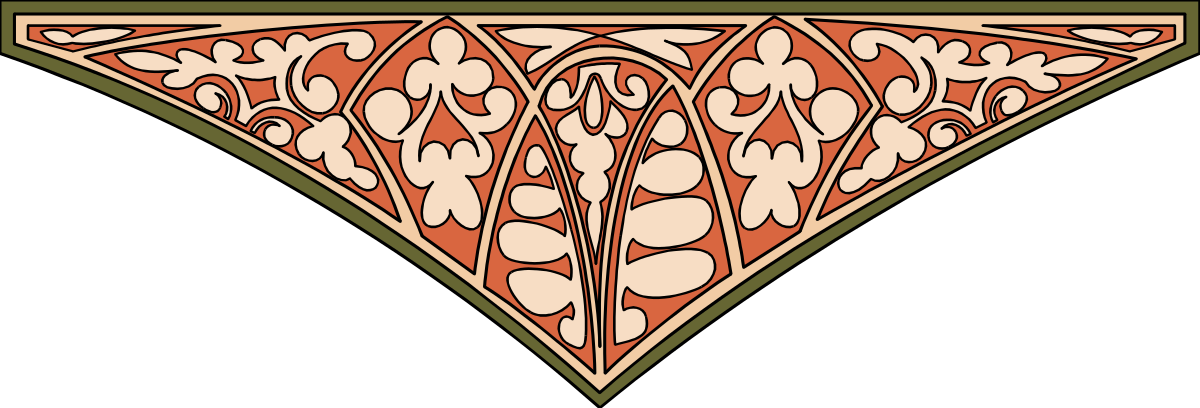 Flower and Leaf Pattern Triangle Borders Clipart for Creative Designs