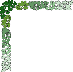 Green Shamrock Border Clipart on Black Background - Perfect for Festive Designs