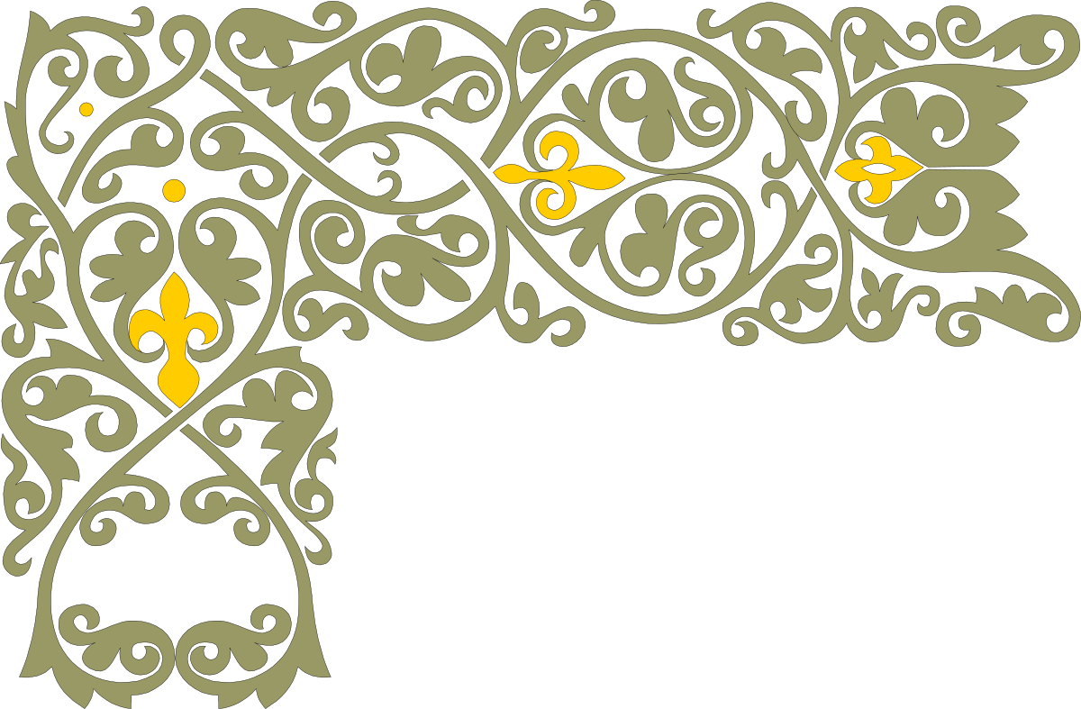 Black and Yellow Floral Design Borders and Corners Clipart