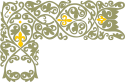 Black and Yellow Floral Design Borders and Corners Clipart