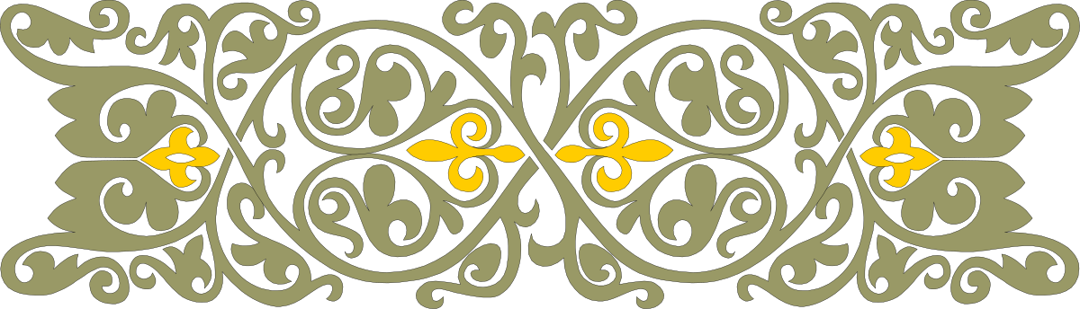 Green and Yellow Pattern Borders on Black Background - Clipart Design