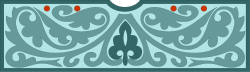 Blue and White Pattern Clipart with Red Dot - Decorative Borders
