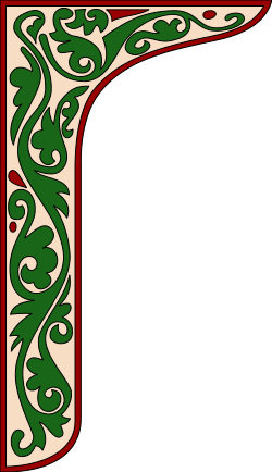 Stylish Green and Red Letter P Borders and Corners Clipart