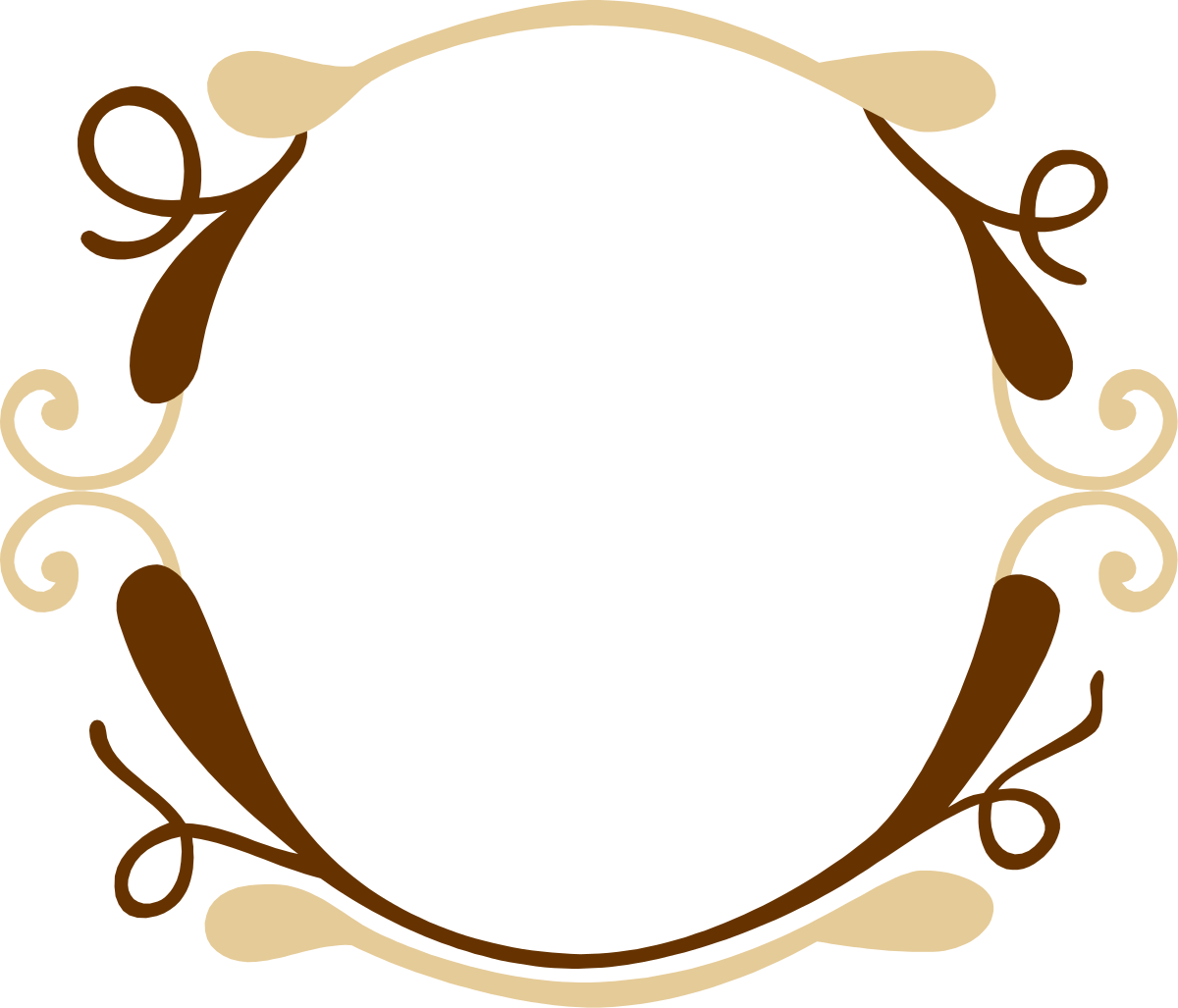 Elegant Brown and White Swirl Design Borders Clipart