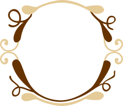 Elegant Brown and White Swirl Design Borders Clipart