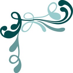 Swirling Blue and White Borders and Corners Clipart Design