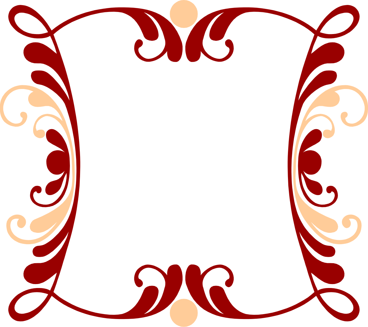 Red and White Decorative Frame Clipart on Black Background