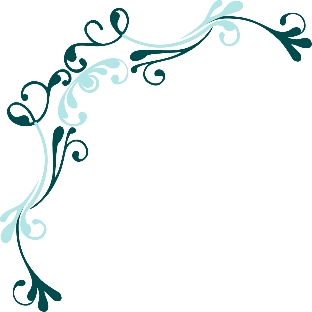 Floral Black and White Frame Clipart - Elegant Borders and Corners
