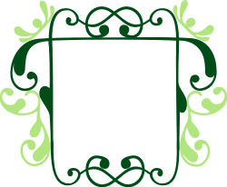 Floral Design Green Frame Clipart  Elegant Borders for Creative Projects