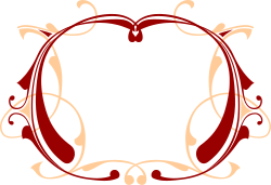 Elegant Red and Gold Swirl Frame Clipart for Stunning Borders