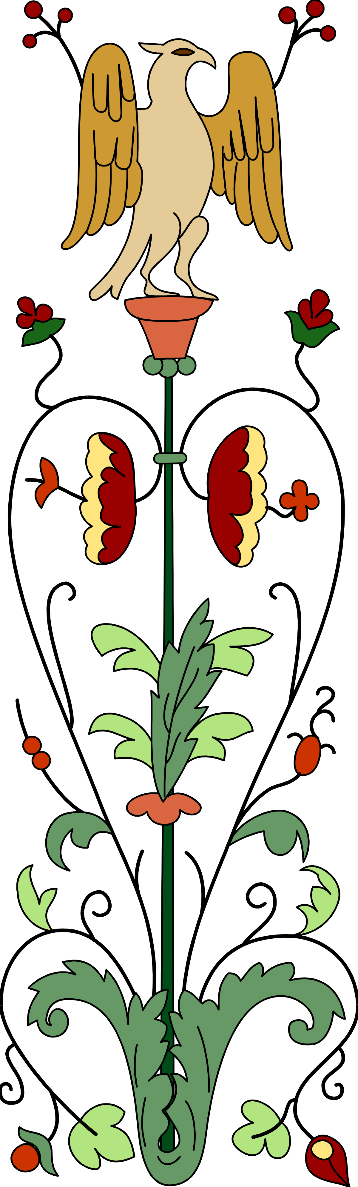 a flower with two birds on top clip art png transparent Flower with Two Birds on Top - Beautiful Clipart Design