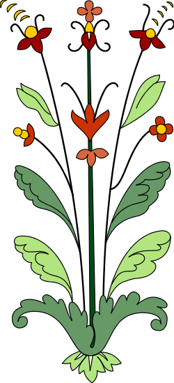Vibrant Flower Clipart with Rich Petals and Leaves