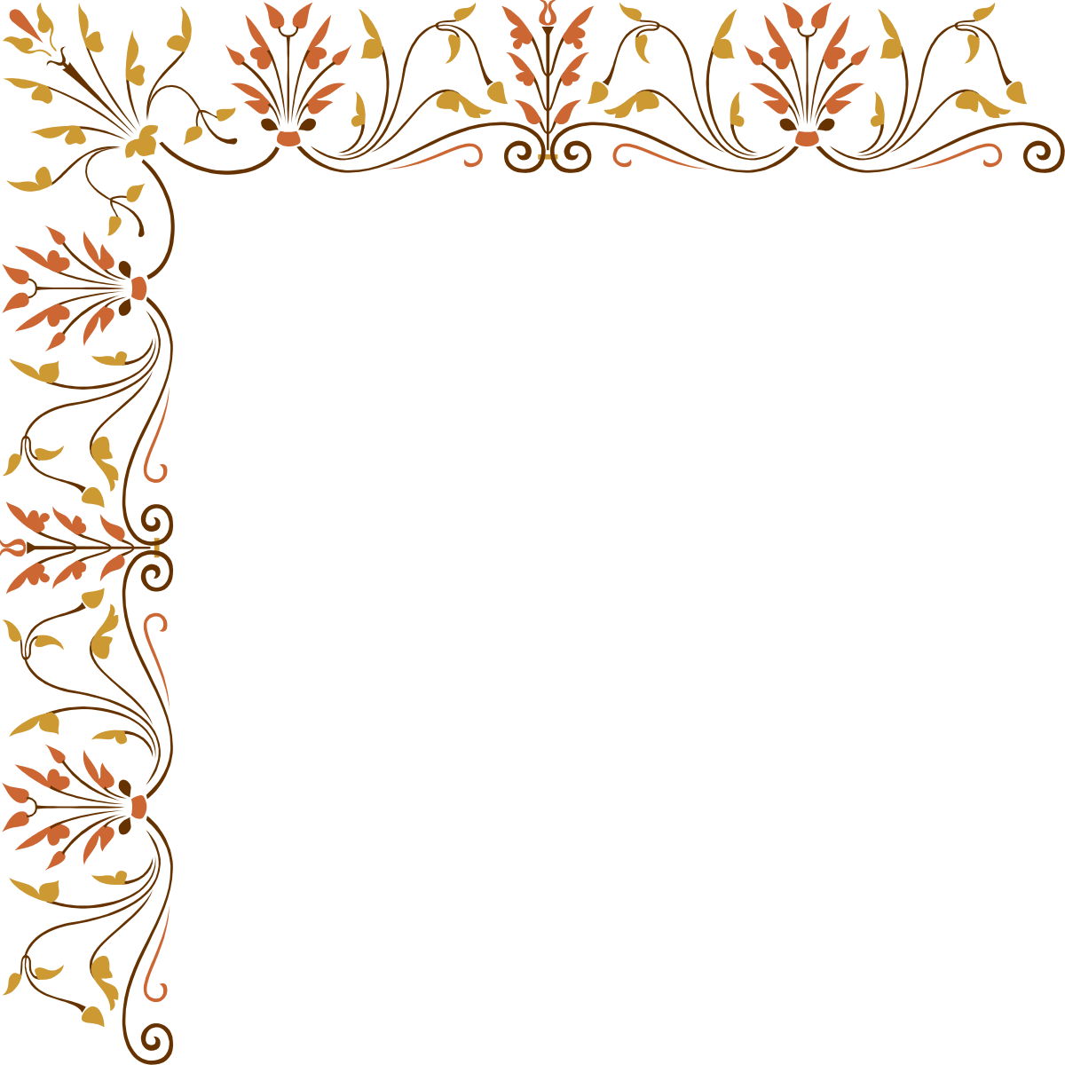 a black background with a gold and orange border clip art png transparent Elegant Gold and Orange Border Clipart on Black Background