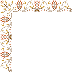 Elegant Gold and Orange Border Clipart on Black Background