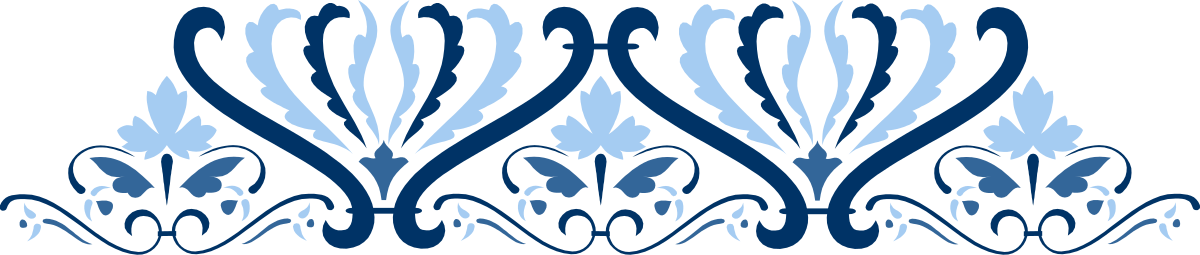 Blue and White Floral Design Clipart Borders for Elegant Decor