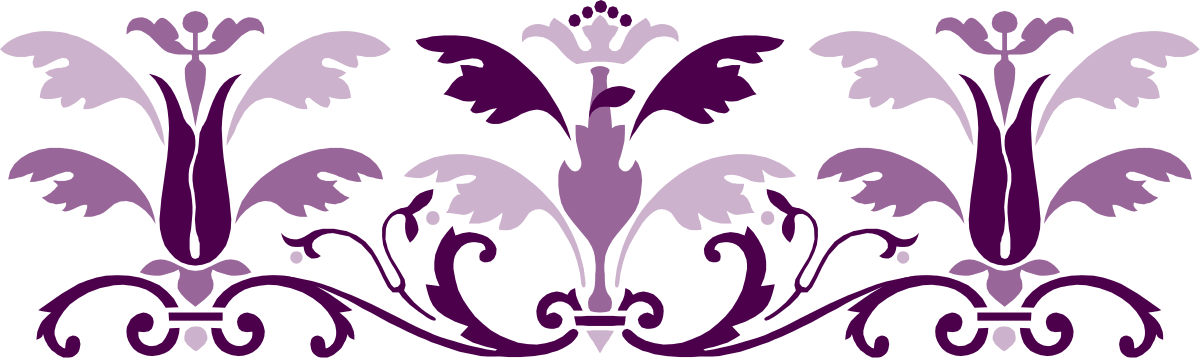 Floral Border Clipart: Elegant Purple and White Design for Creative Projects