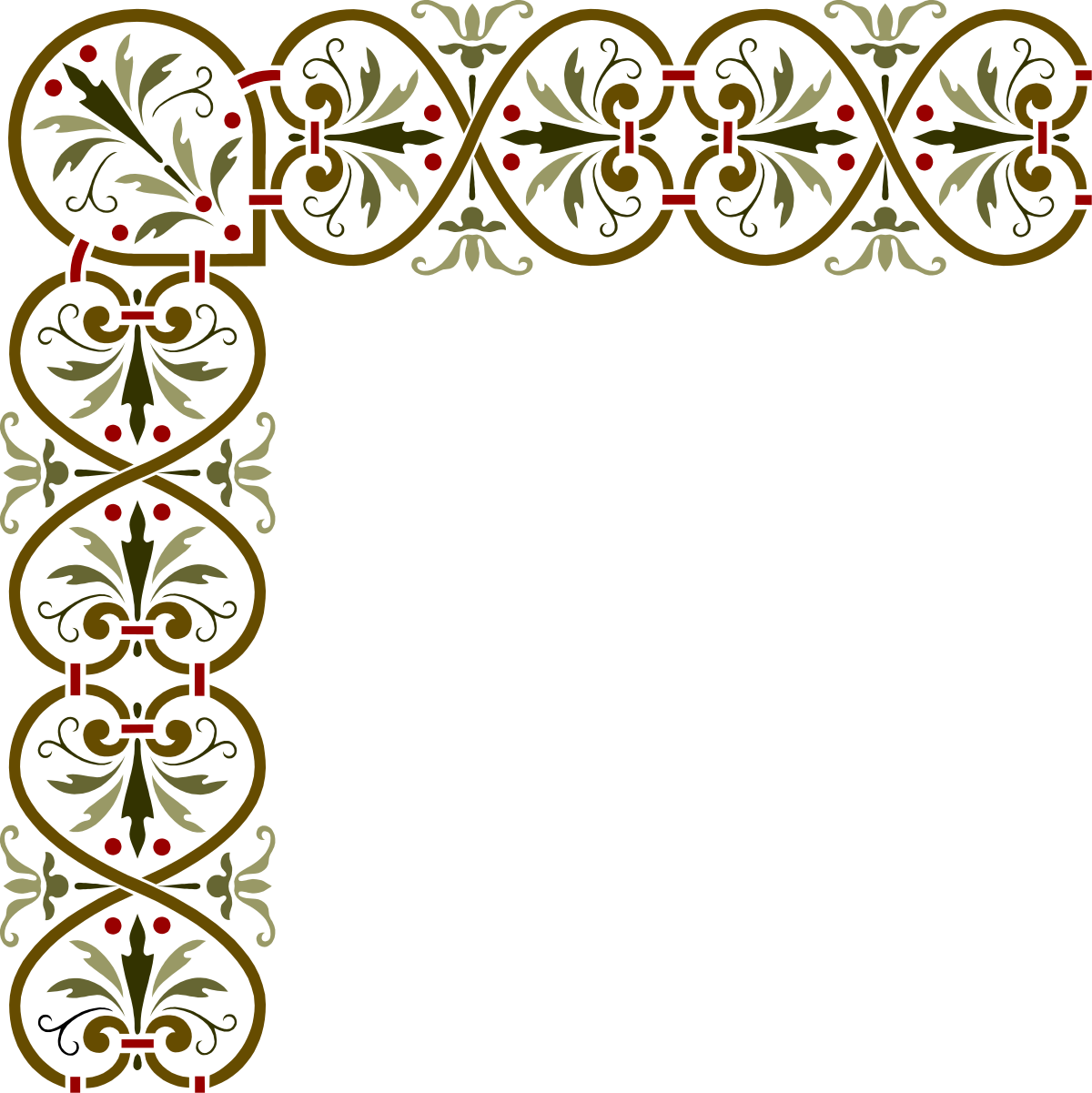 Elegant Gold Border with Red Berries Clipart for Stunning Designs