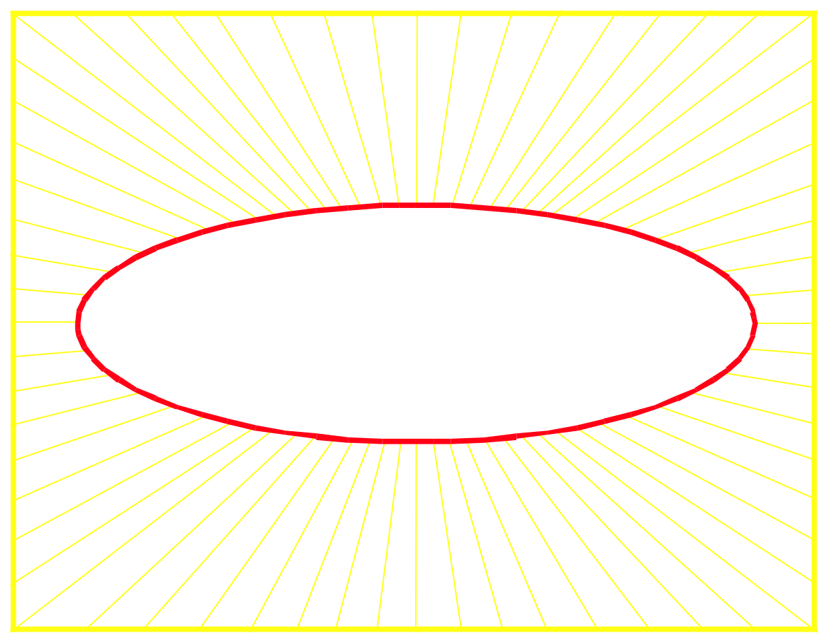 Yellow Frame with Radiant Rays Clipart for Creative Borders