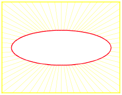Yellow Frame with Radiant Rays Clipart for Creative Borders