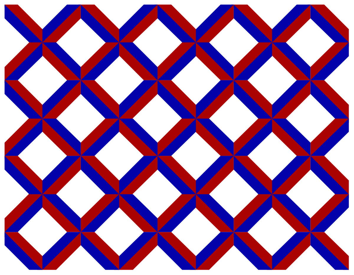 Borders Clipart: Red and Blue Pattern for Creative Designs