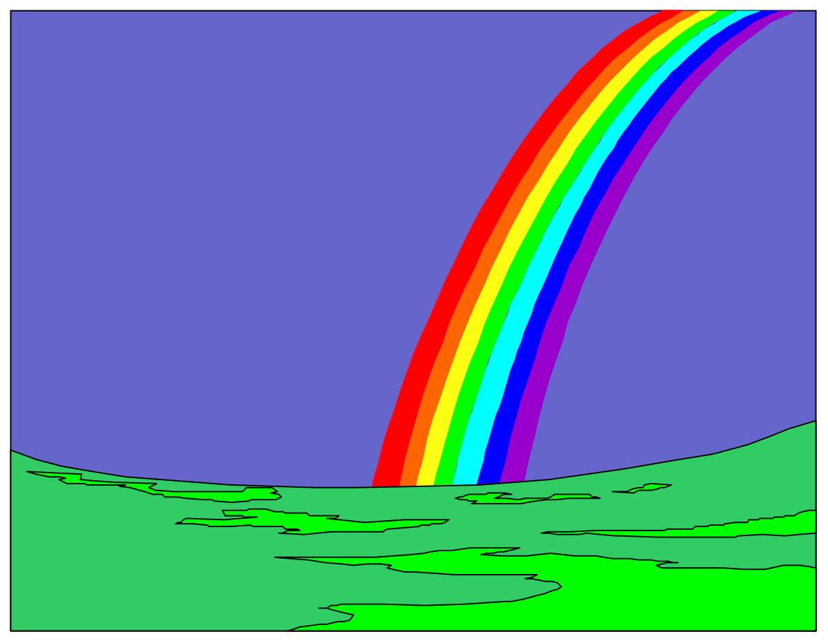 Vibrant Rainbow in the Sky Clipart - Stunning Borders & Backland Designs