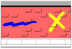 Red Brick Wall with Blue Arrow Clipart for Creative Designs